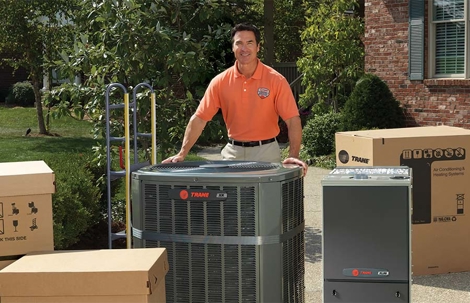 man pushing HVAC systems